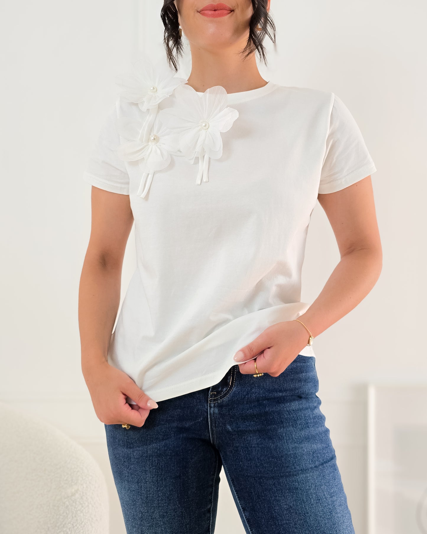 T-SHIRT FLOWER WHITE