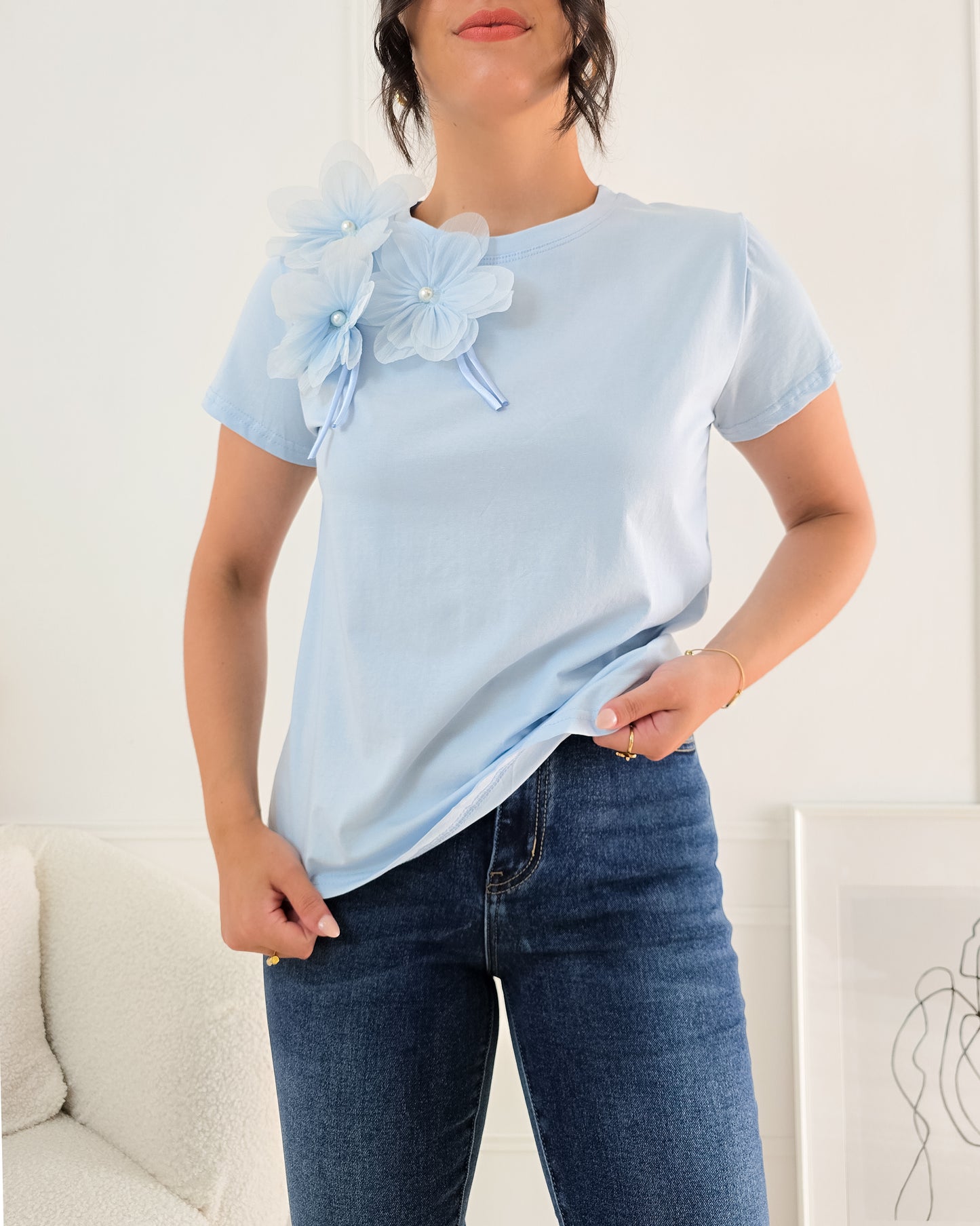 T-SHIRT FLOWER BLUE
