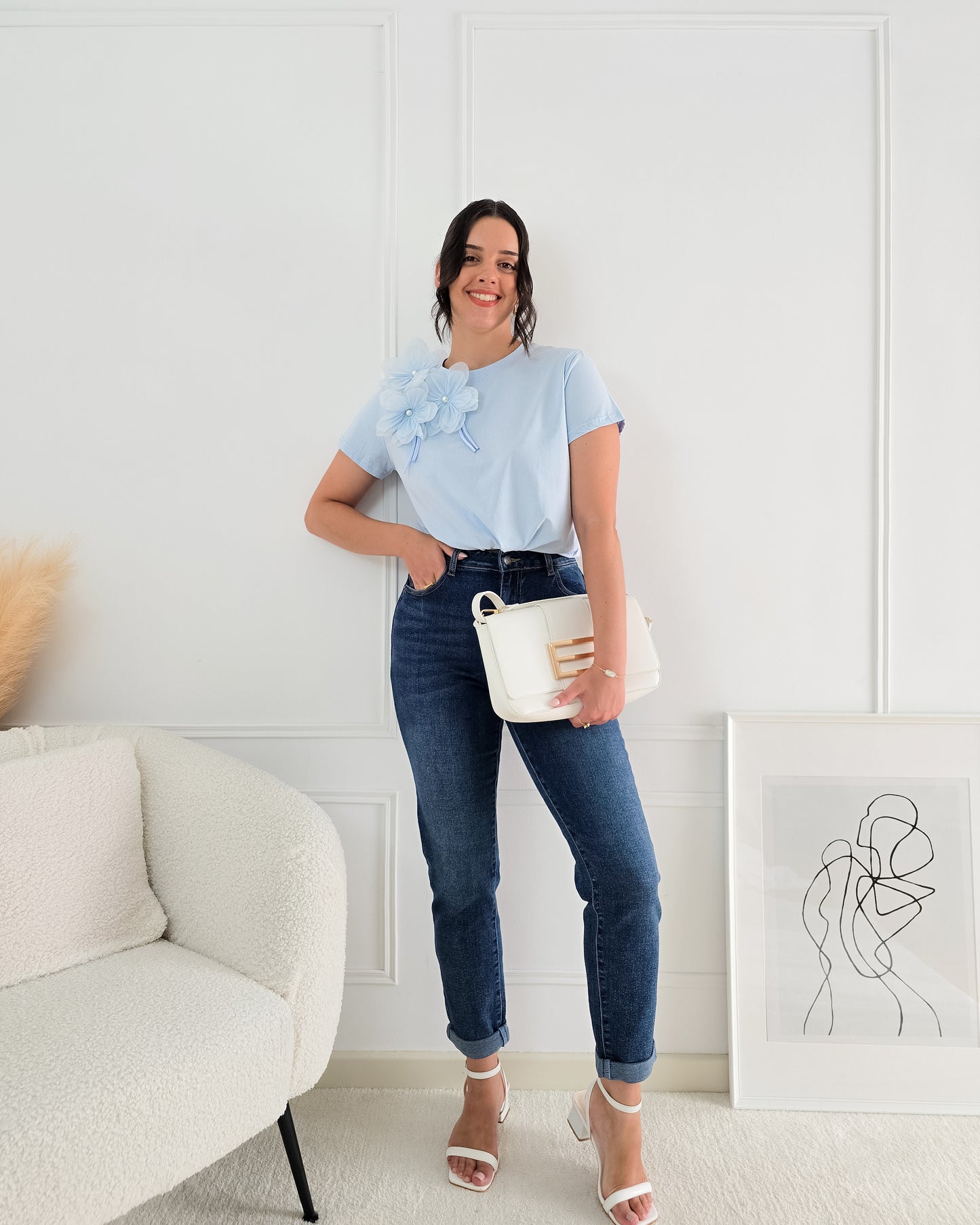 T-SHIRT FLOWER BLUE