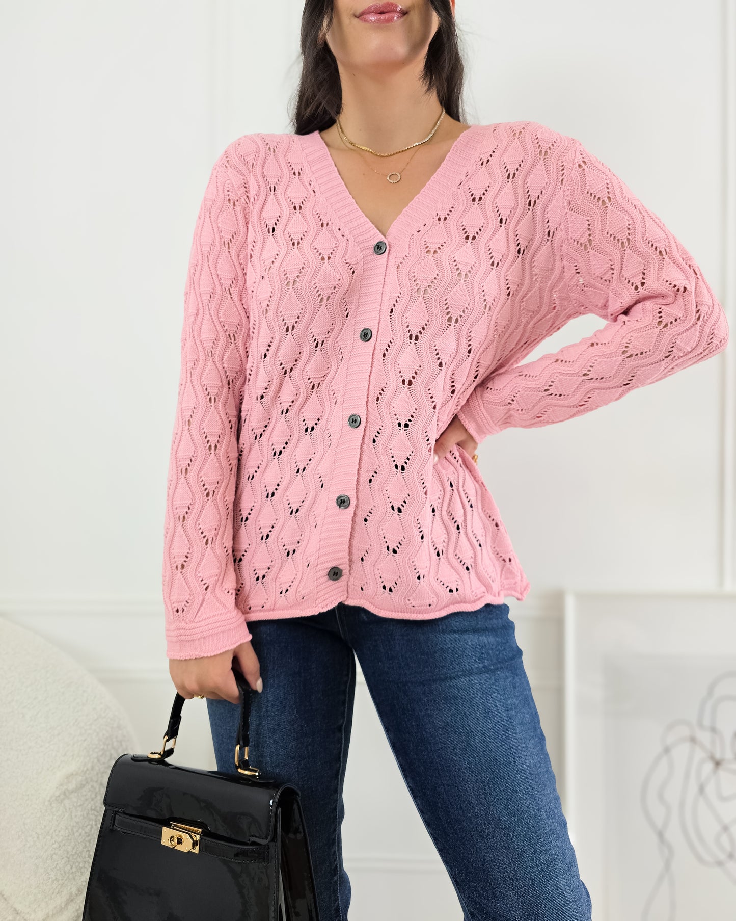 CARDIGAN FLORA PINK