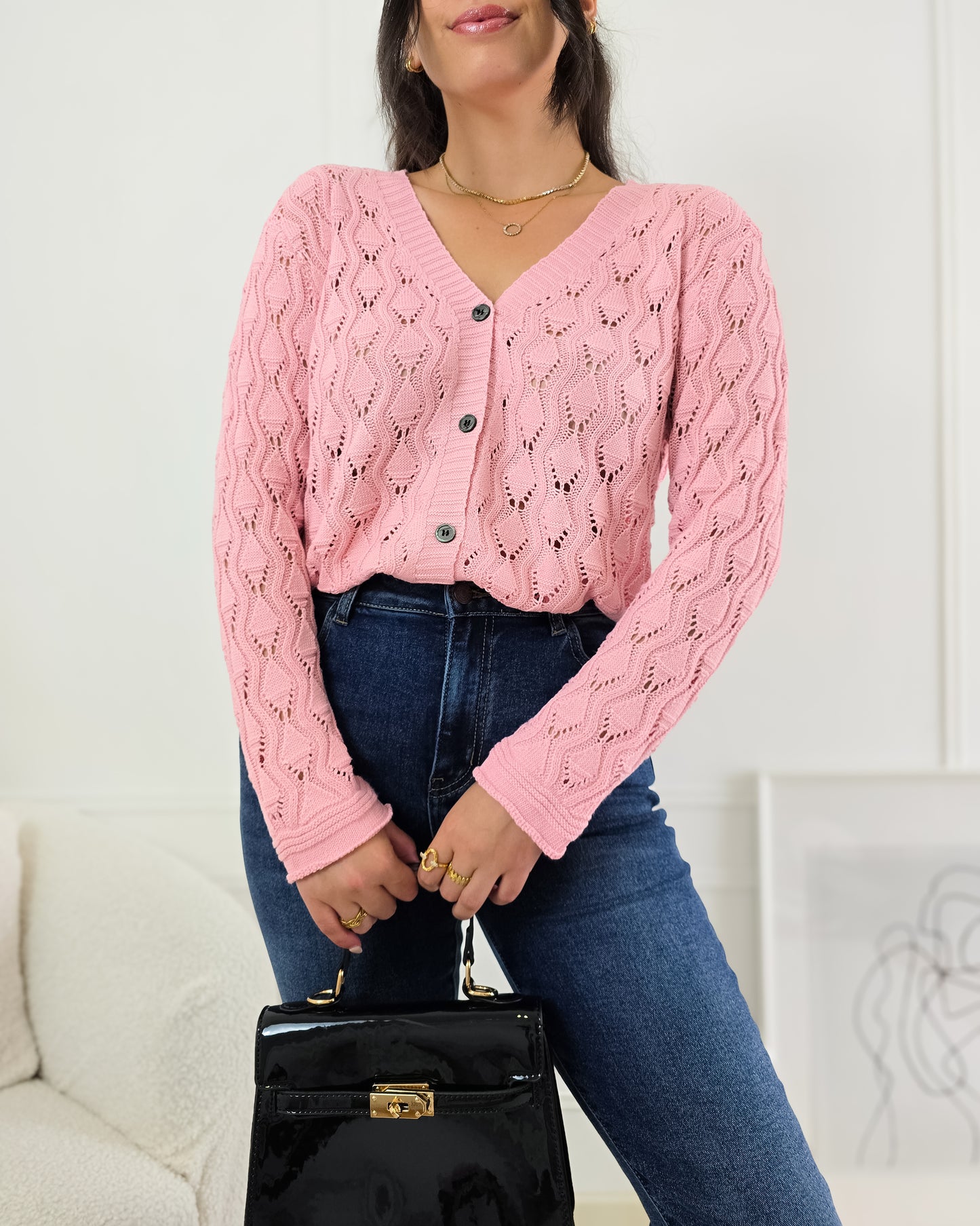 CARDIGAN FLORA PINK