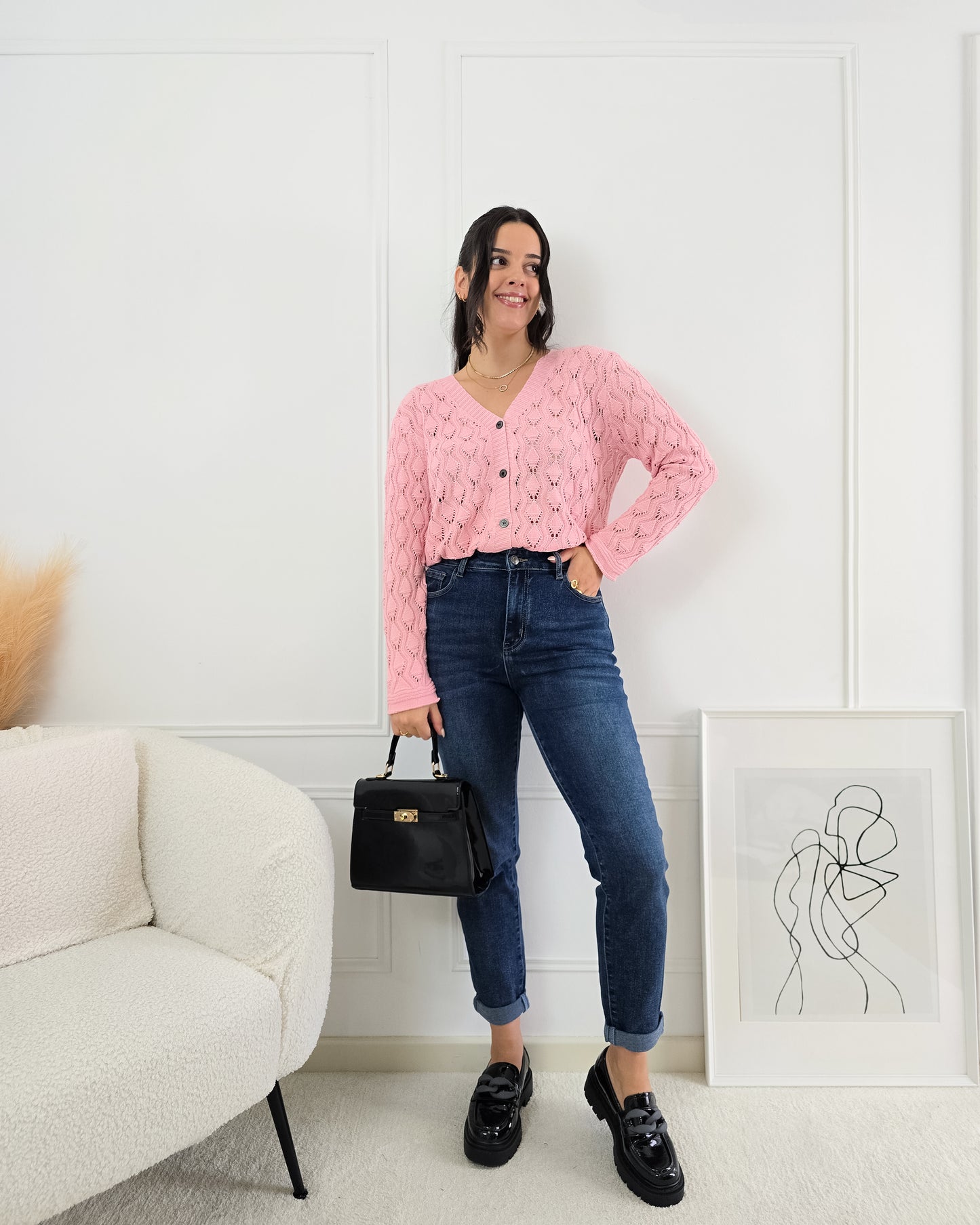 CARDIGAN FLORA PINK