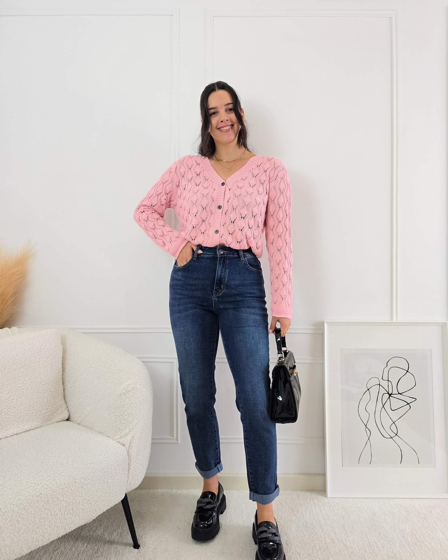 CARDIGAN FLORA PINK