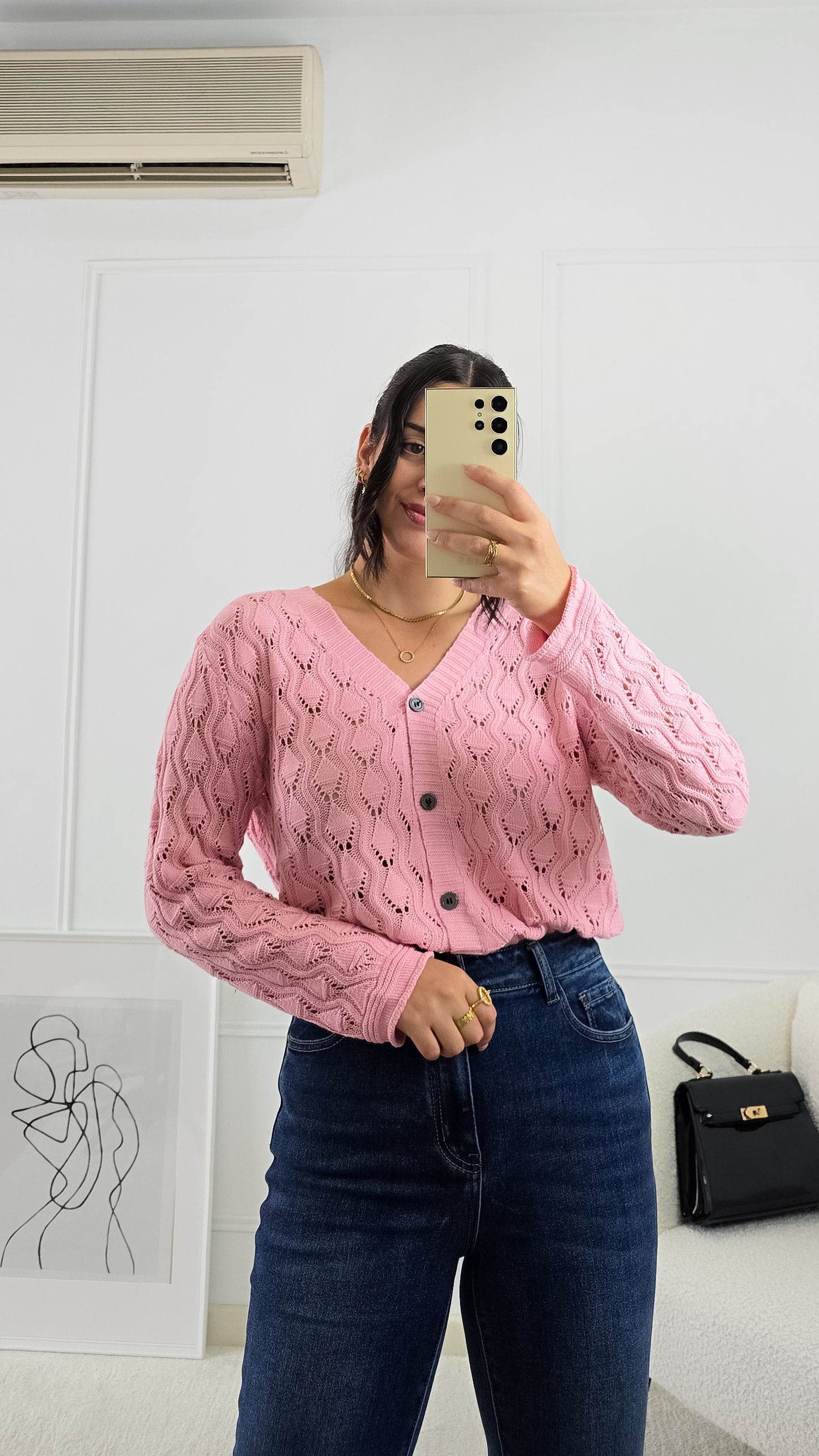 CARDIGAN FLORA PINK
