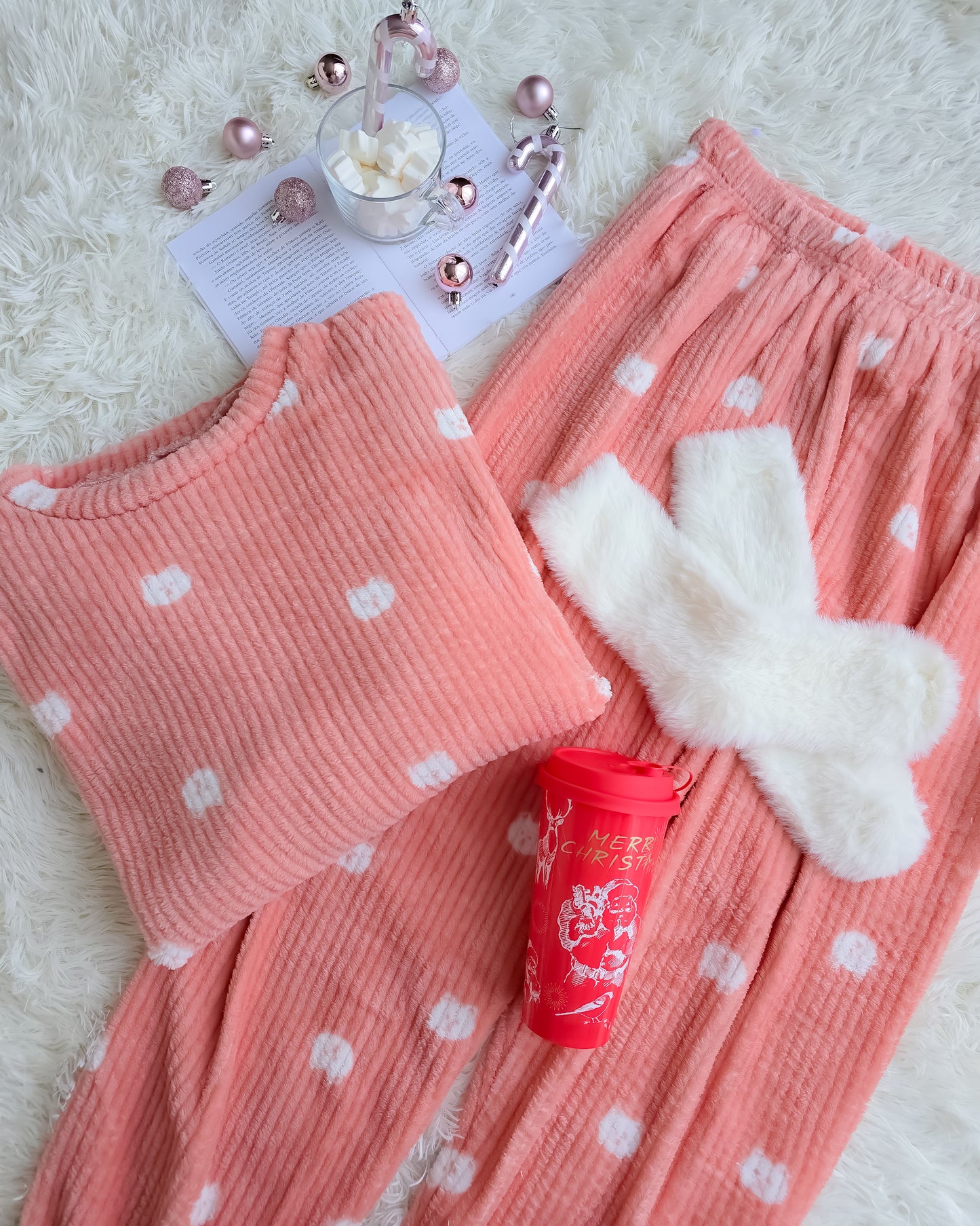 PIJAMA URSO + meias + copo de Natal