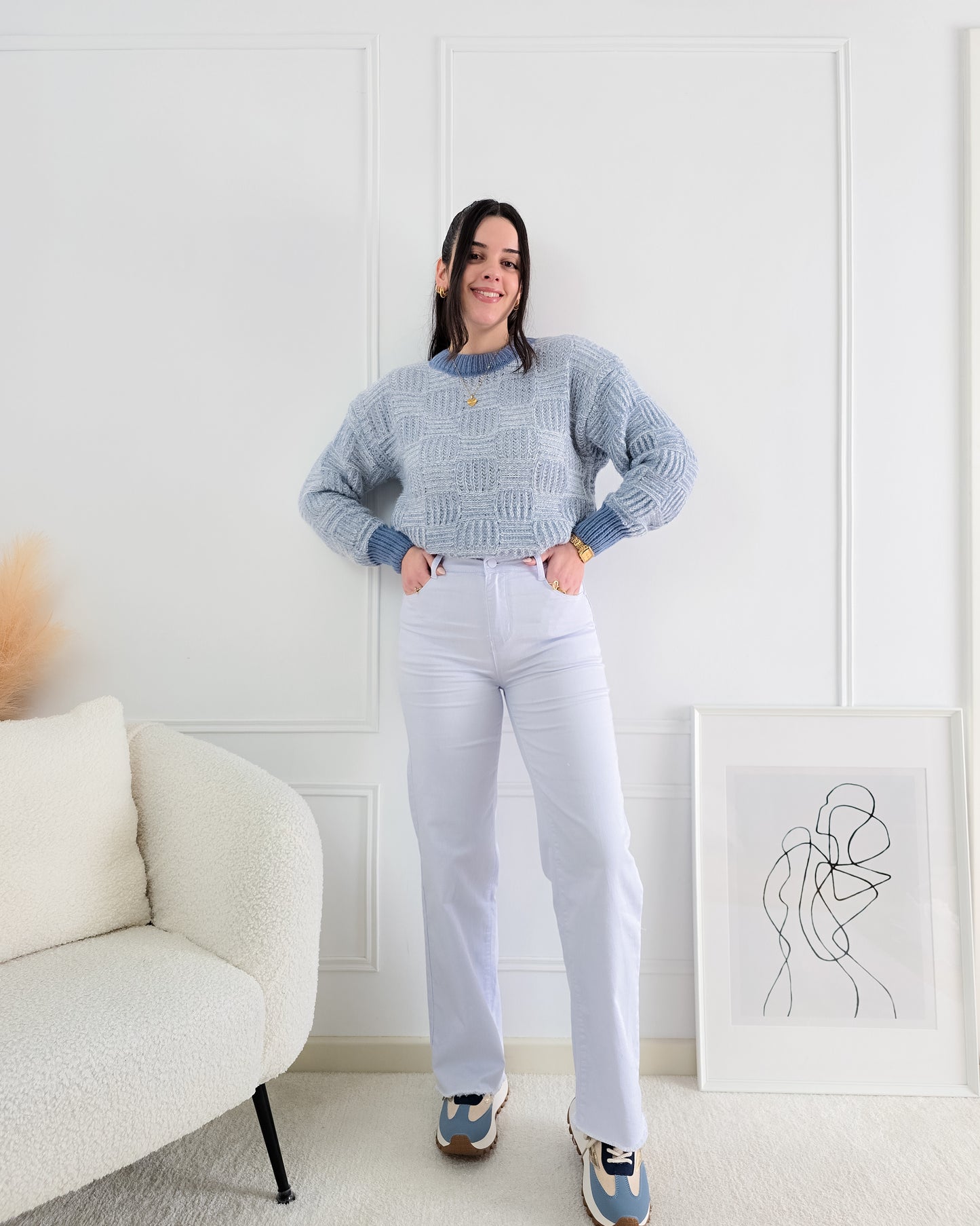 CAMISOLA BIANCA AZUL