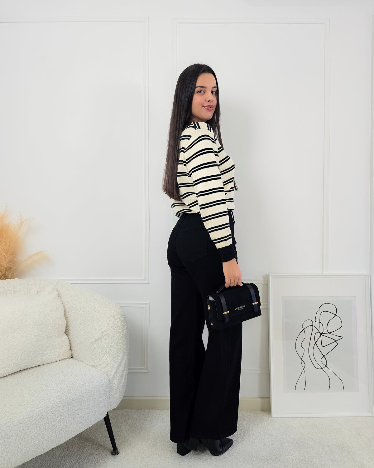 CAMISOLA SOFIA CREME/PRETO