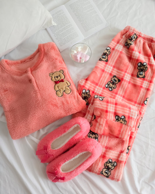 PIJAMA COZY CORAL + OFERTA PANTUFAS