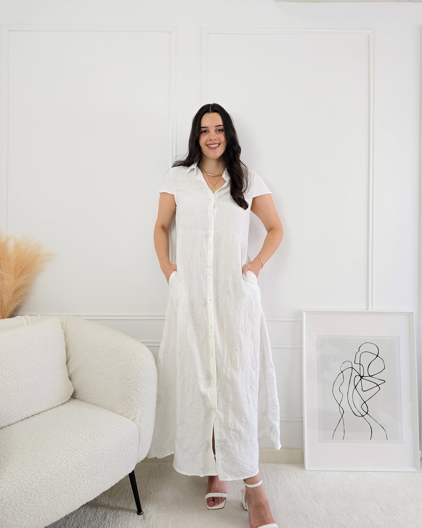 VESTIDO DANIELA WHITE & SILVER