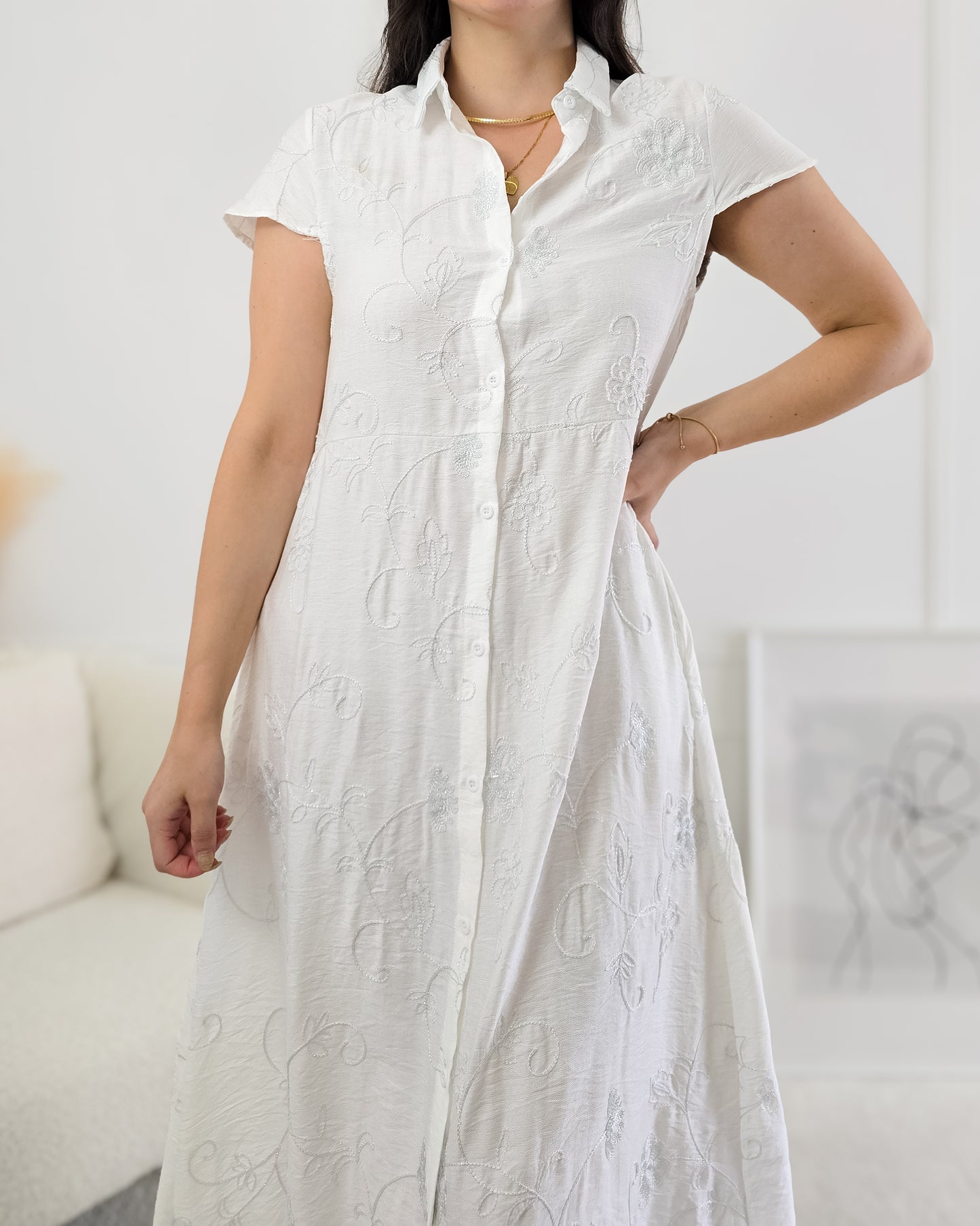 VESTIDO DANIELA WHITE & SILVER