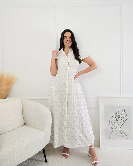 VESTIDO DANIELA WHITE & GOLD