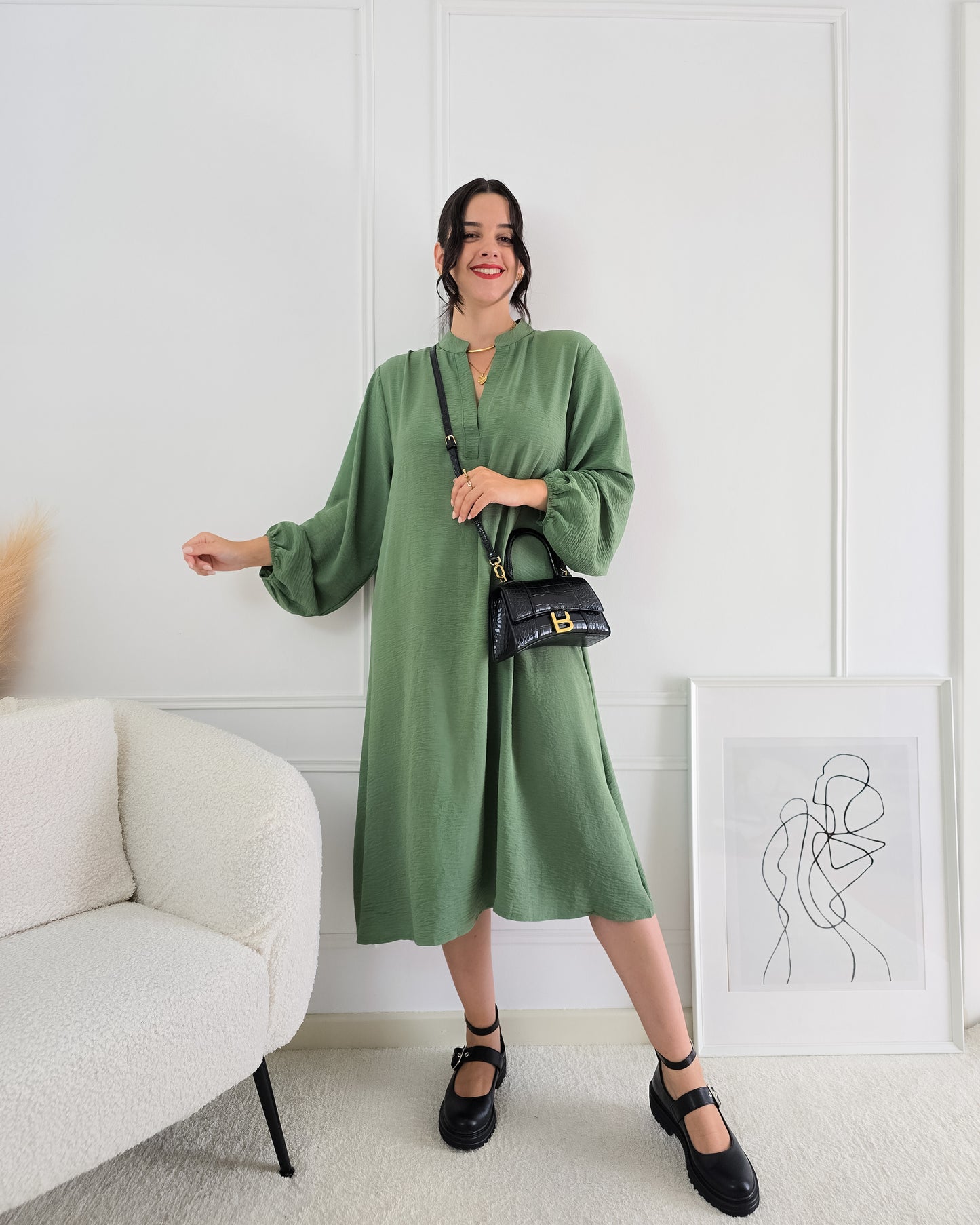 VESTIDO GILDA FOREST GREEN