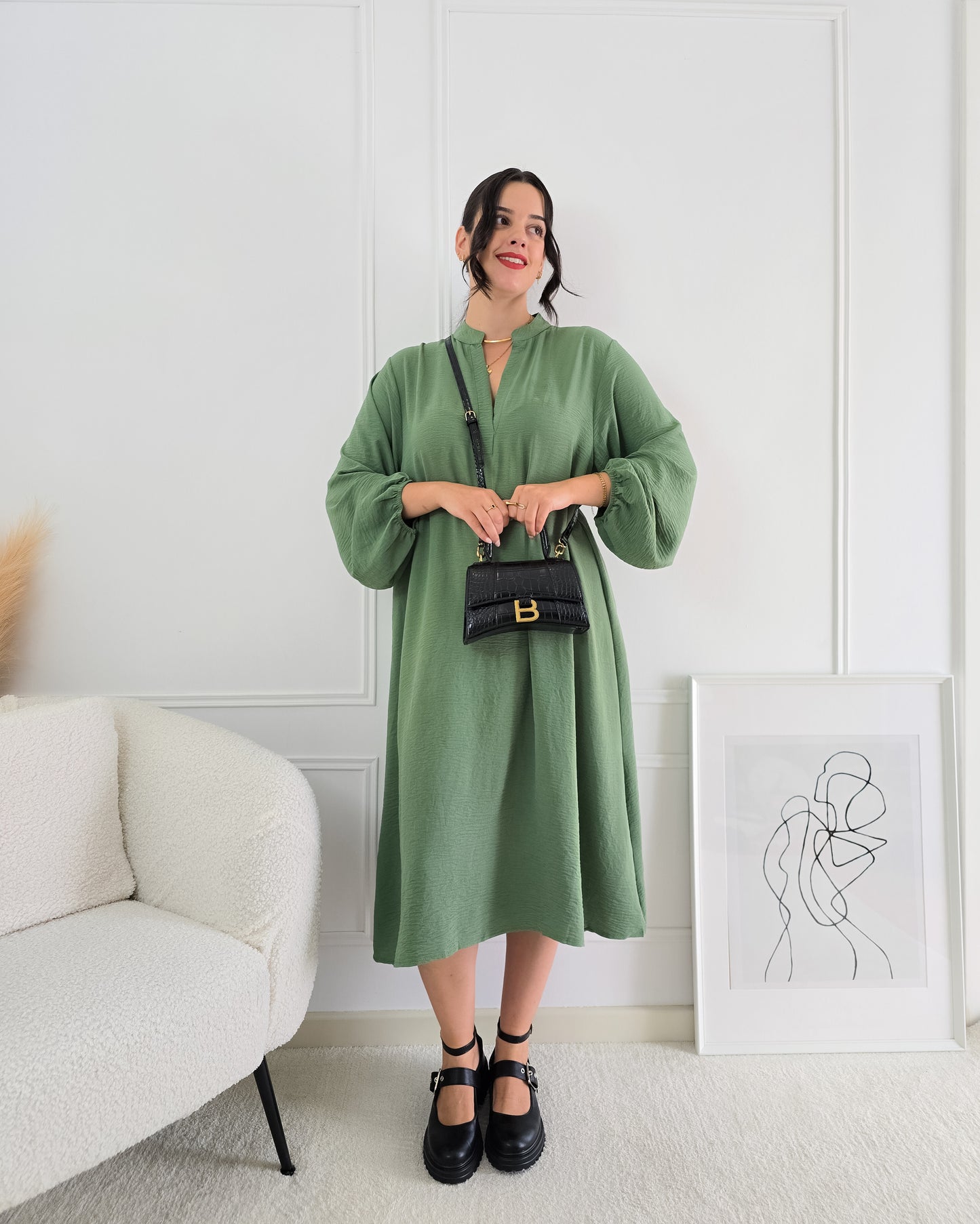 VESTIDO GILDA FOREST GREEN