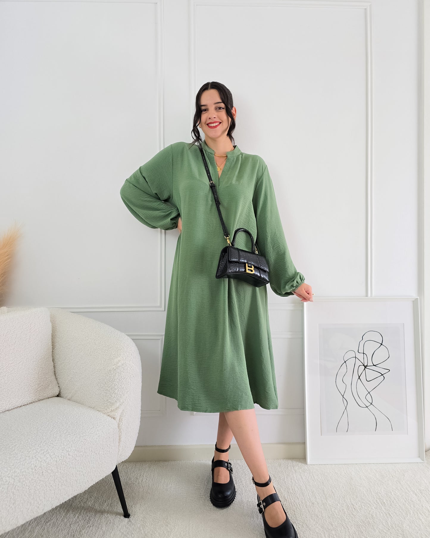 VESTIDO GILDA FOREST GREEN