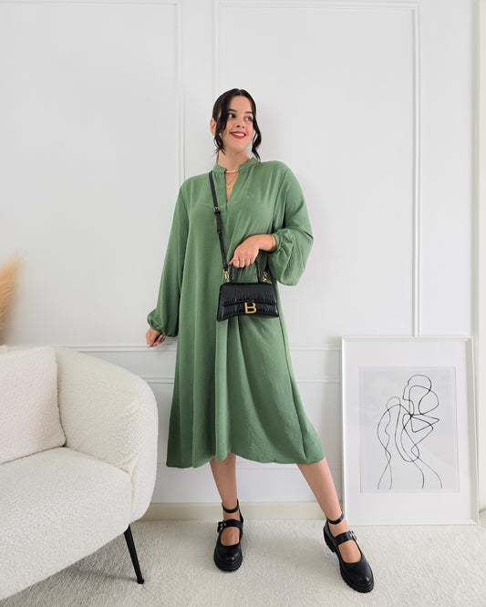 VESTIDO GILDA FOREST GREEN
