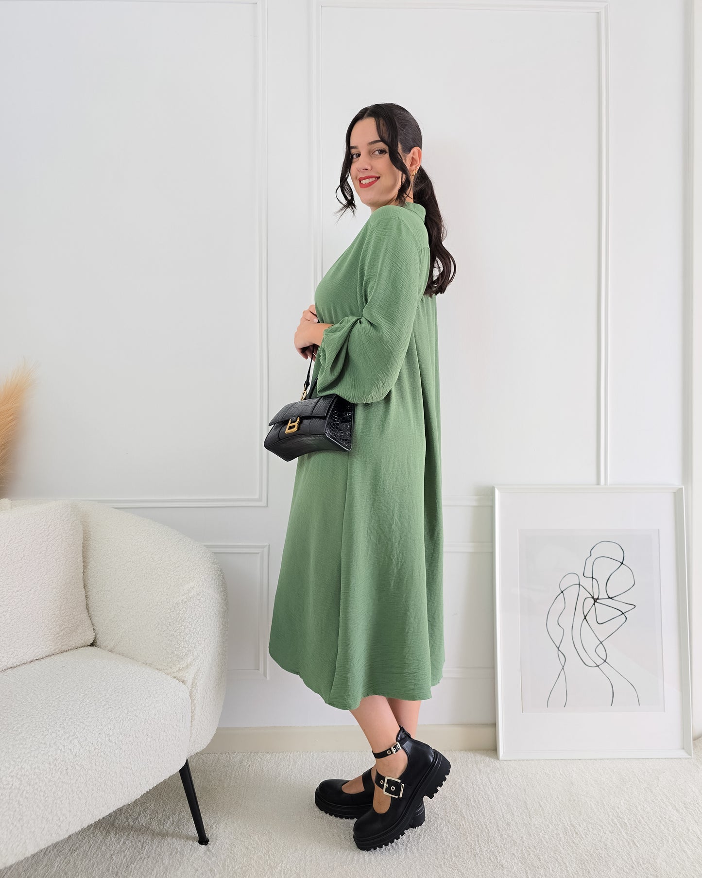 VESTIDO GILDA FOREST GREEN
