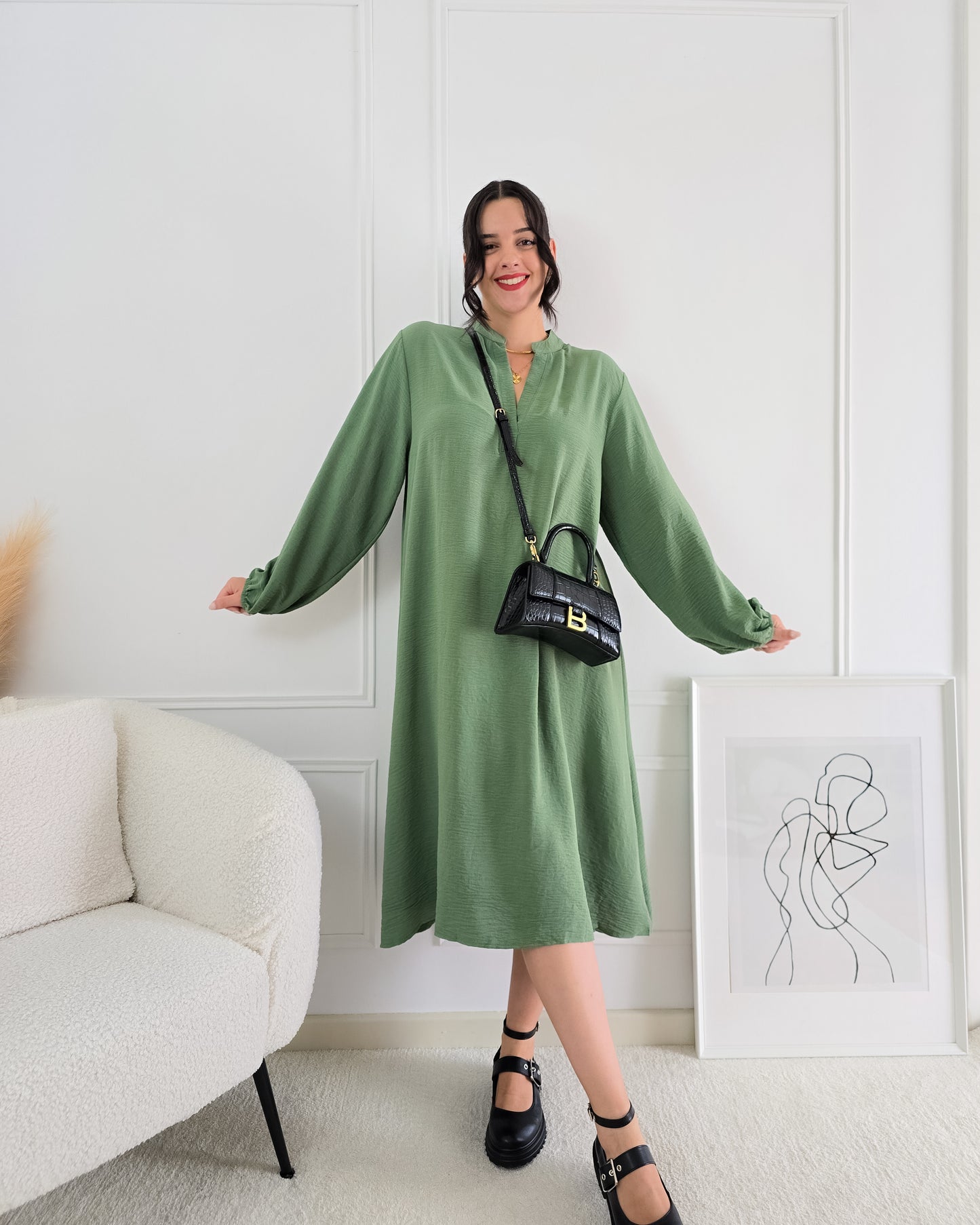 VESTIDO GILDA FOREST GREEN