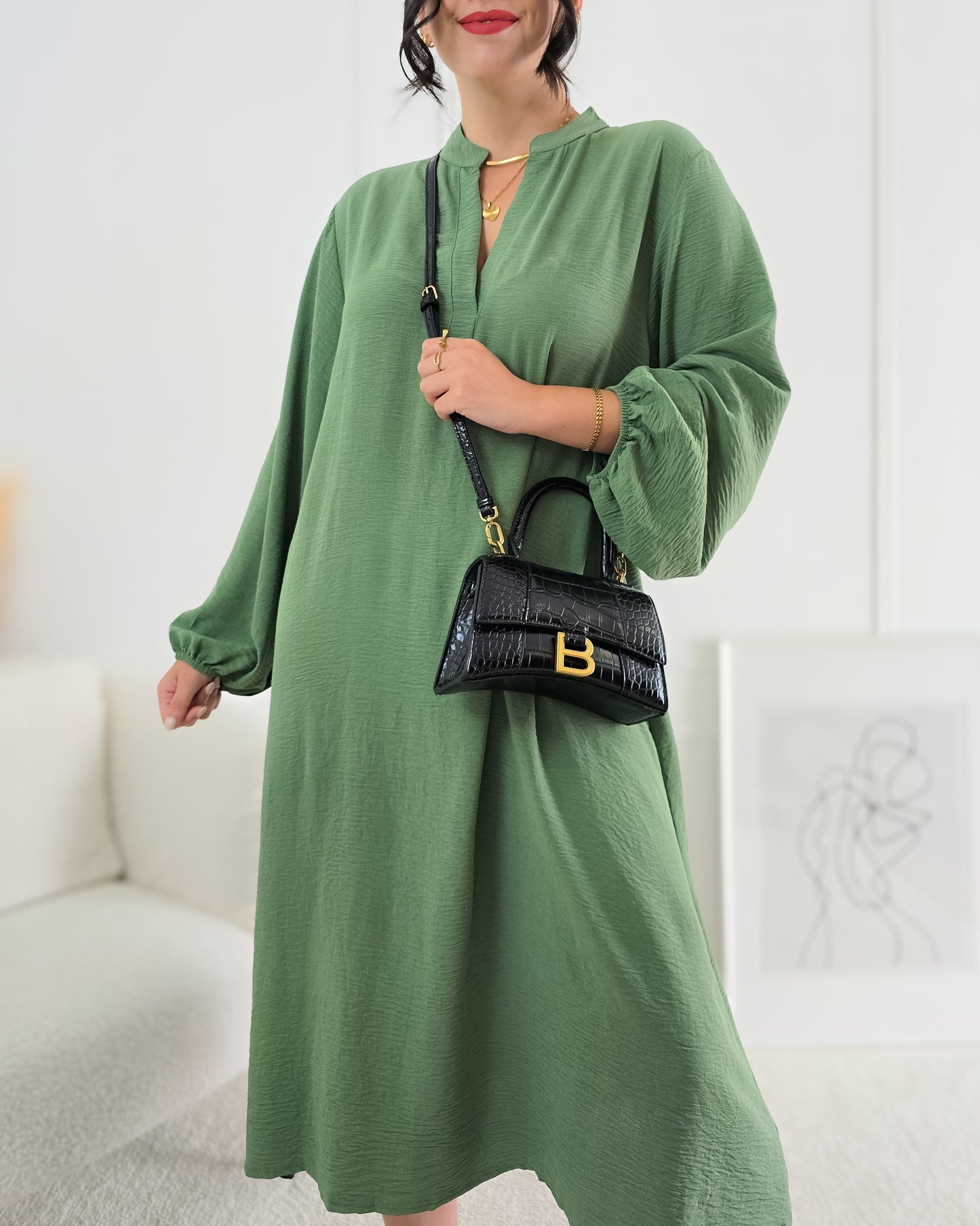 VESTIDO GILDA FOREST GREEN