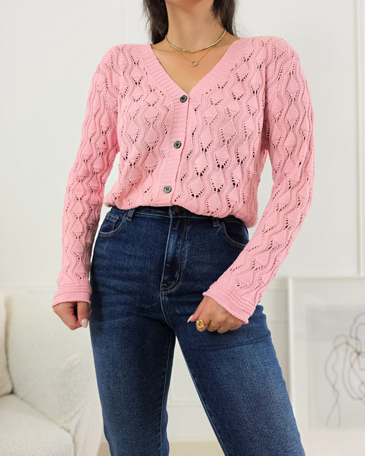 CARDIGAN FLORA PINK