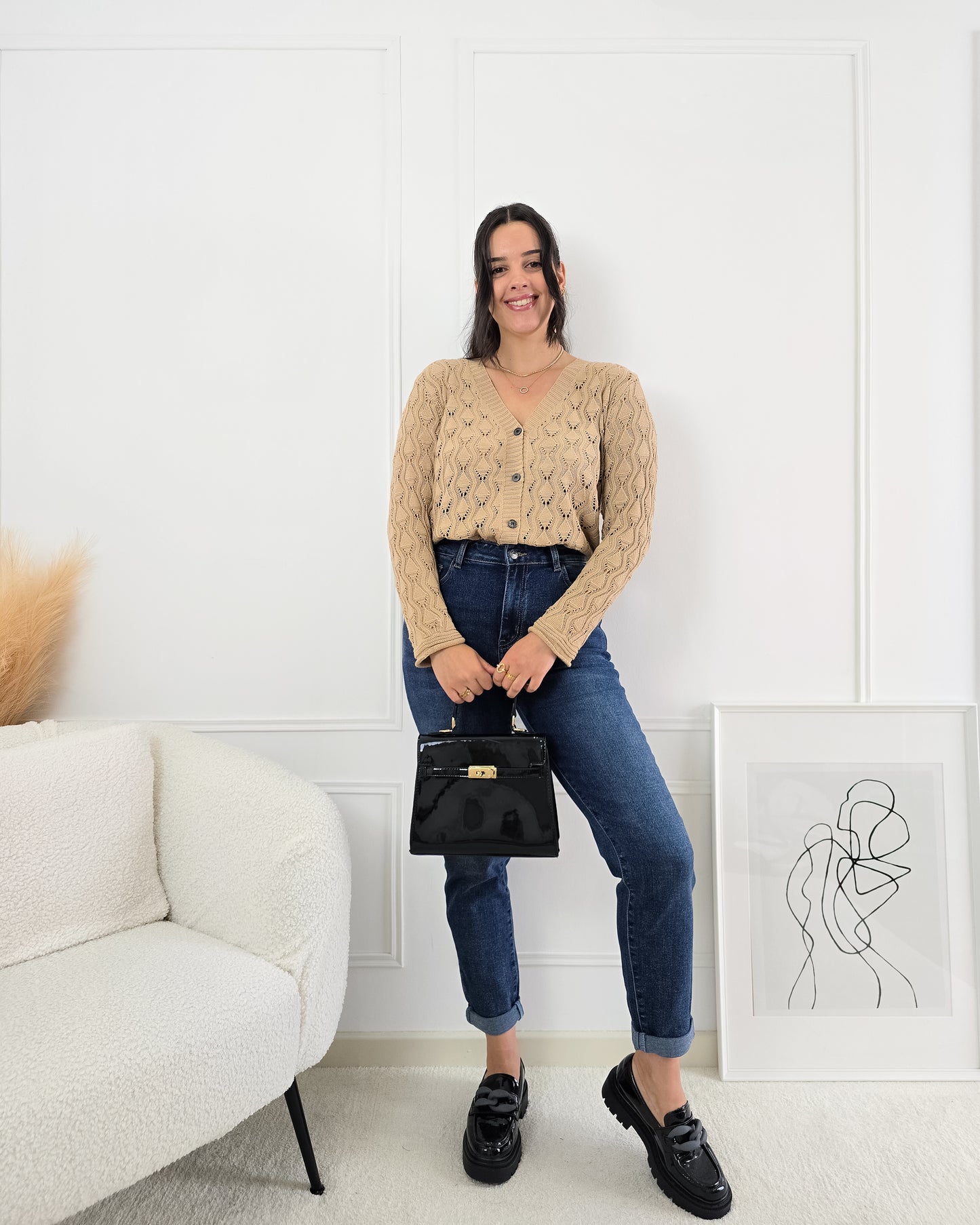 CARDIGAN FLORA BEIGE