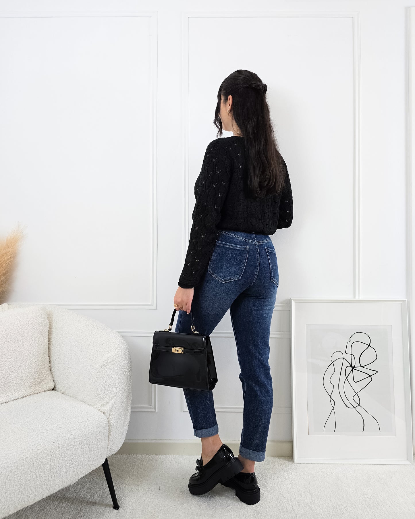 CARDIGAN FLORA BLACK