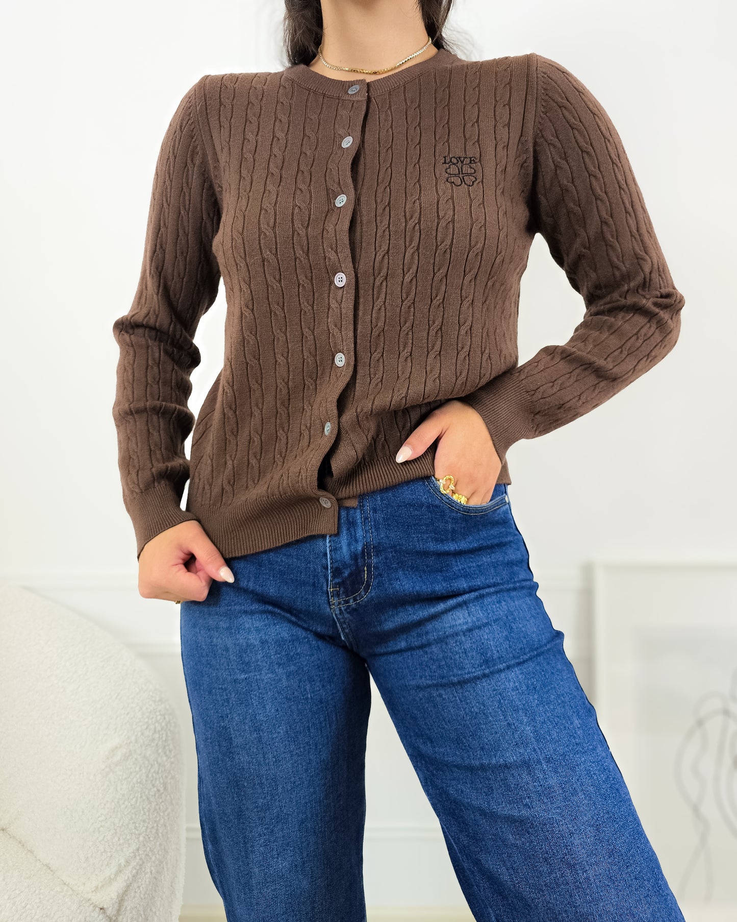 CARDIGAN BENEDITA BROWN