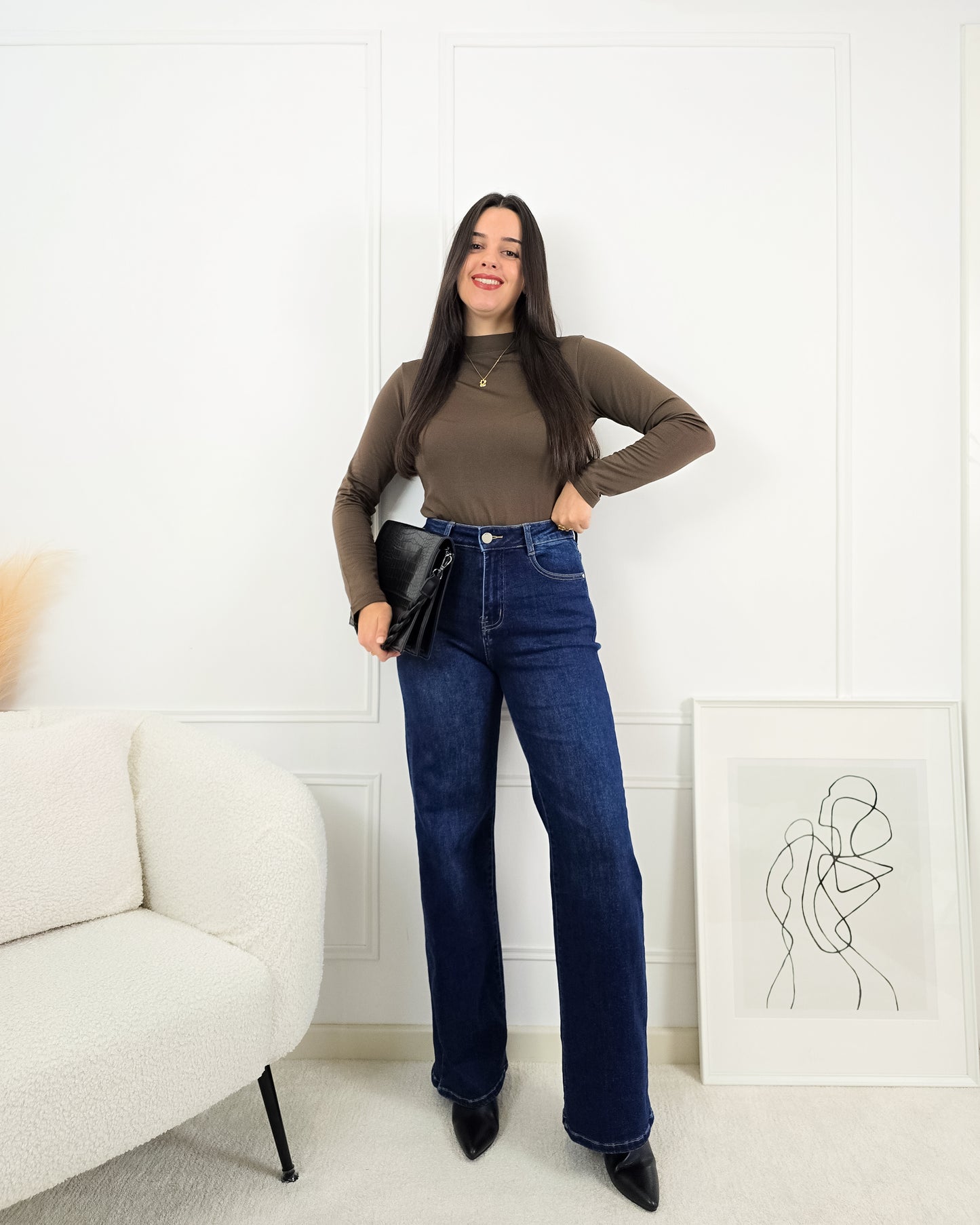 CAMISOLA LICRA CASTANHO (cardada)