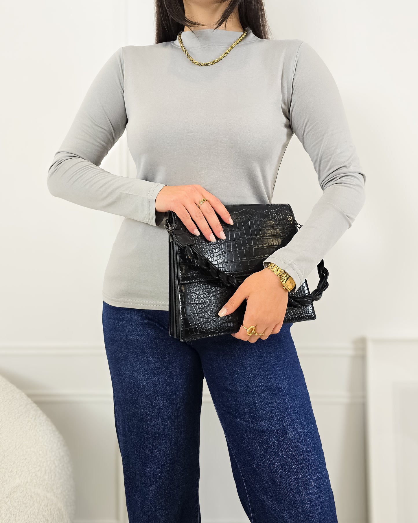 CAMISOLA LICRA CINZA CLARO (cardada)