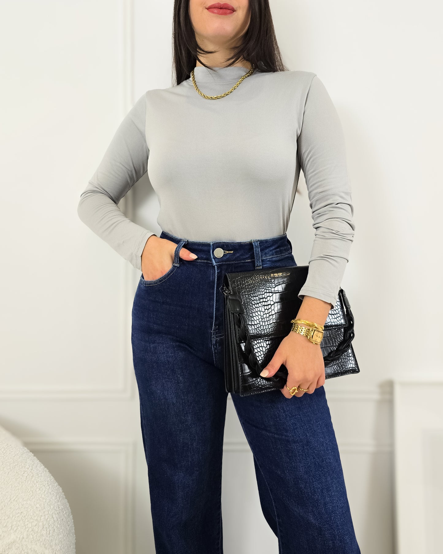 CAMISOLA LICRA CINZA CLARO (cardada)