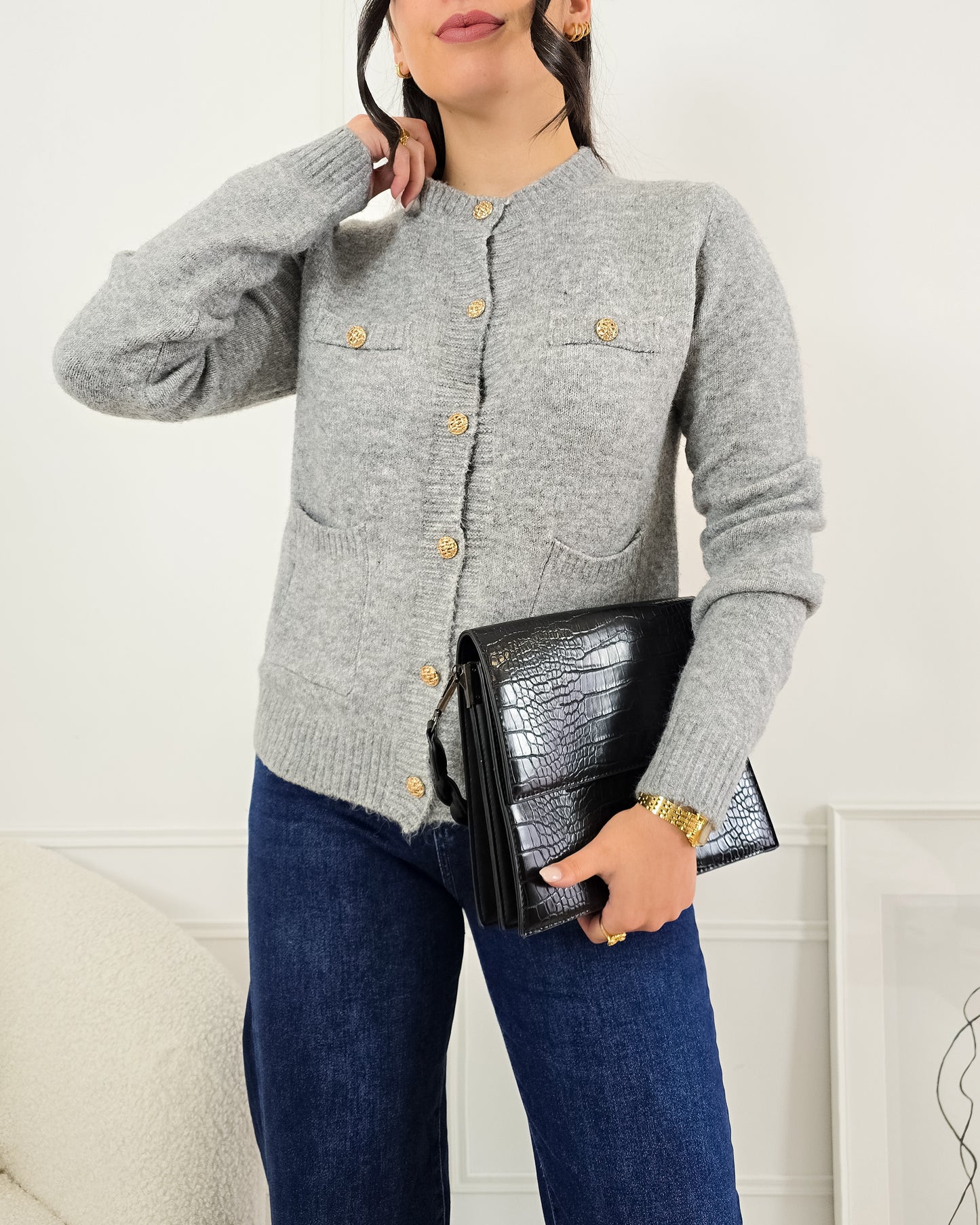 CASACO ALFREDA CINZA CLARO