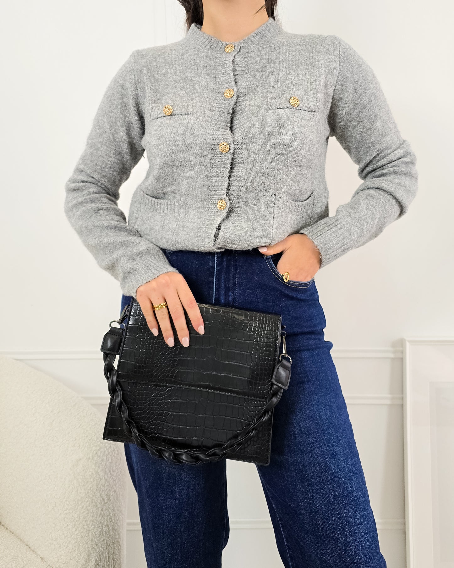 CASACO ALFREDA CINZA CLARO