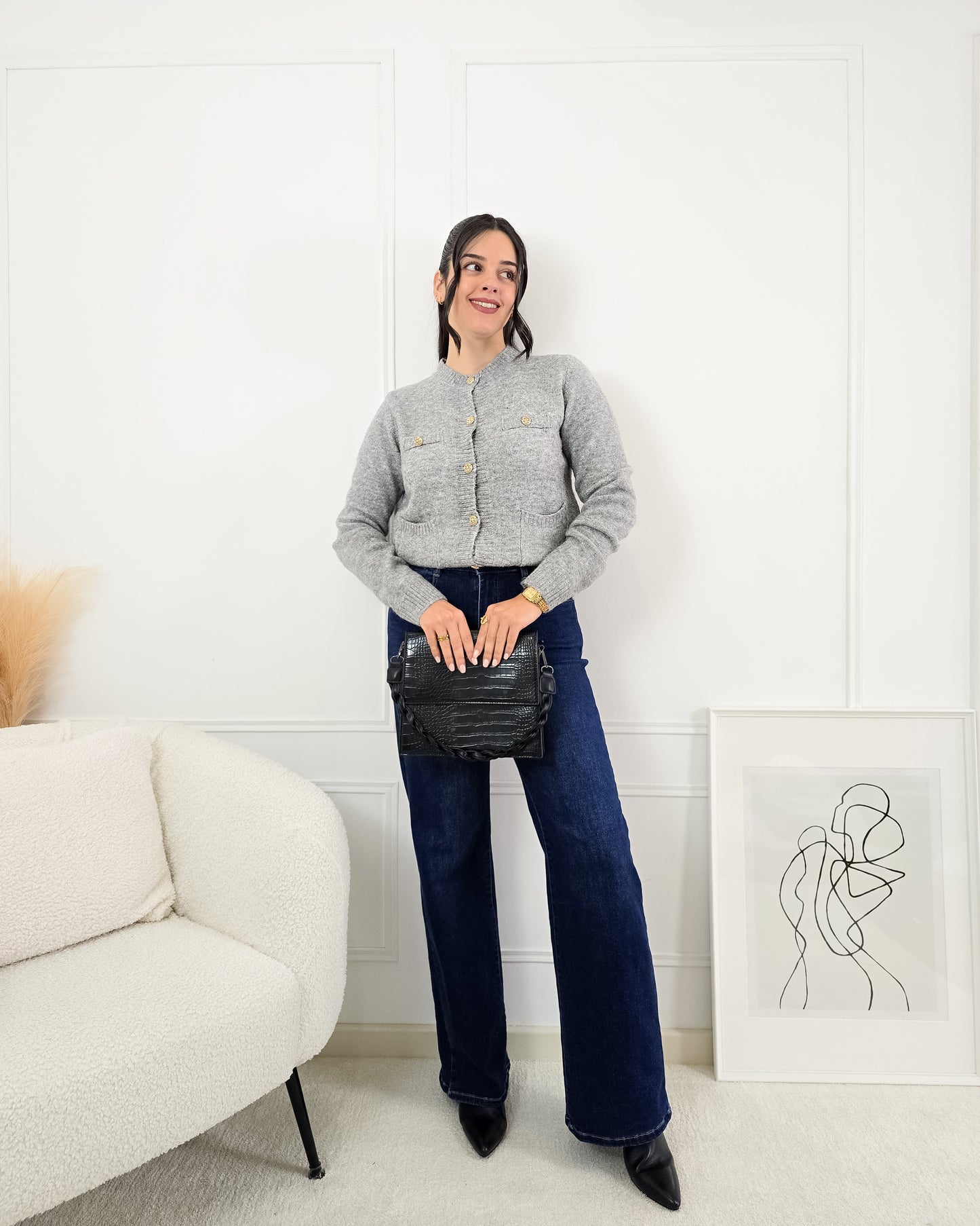 CASACO ALFREDA CINZA CLARO