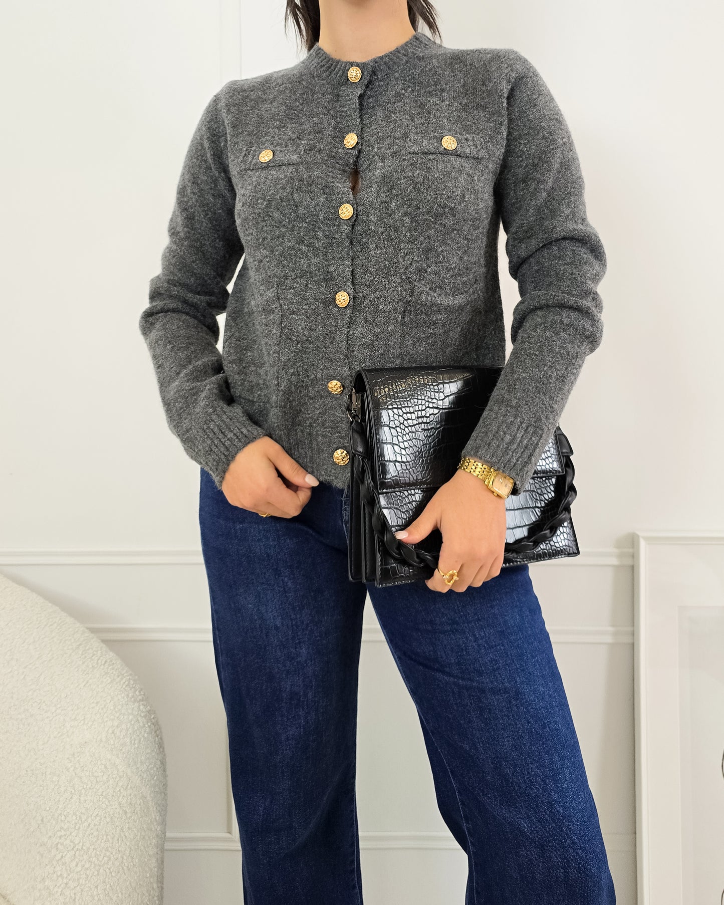 CASACO ALFREDA CINZA ESCURO