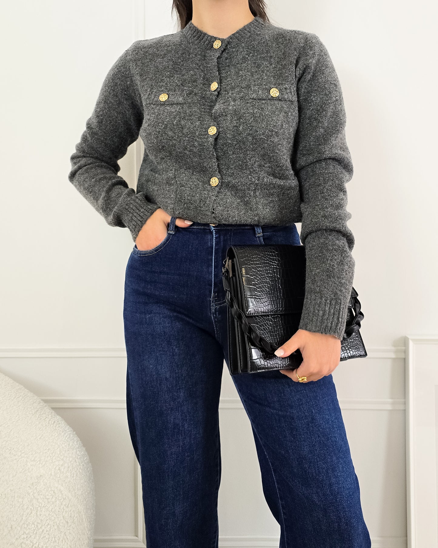 CASACO ALFREDA CINZA ESCURO