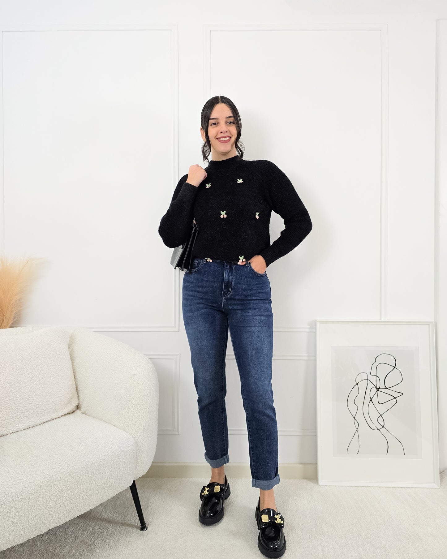 CAMISOLA CEREJA PRETO