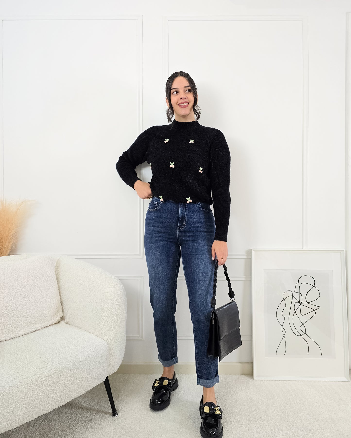 CAMISOLA CEREJA PRETO