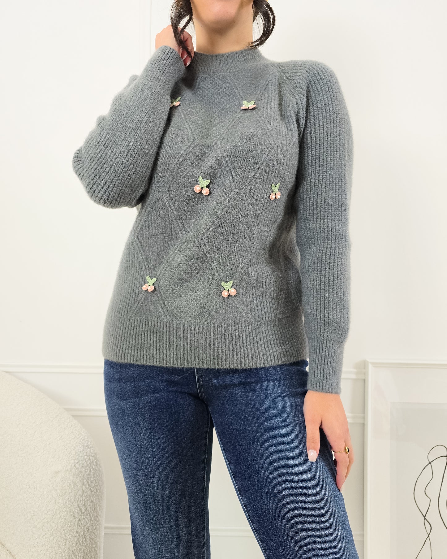 CAMISOLA CEREJA CINZA