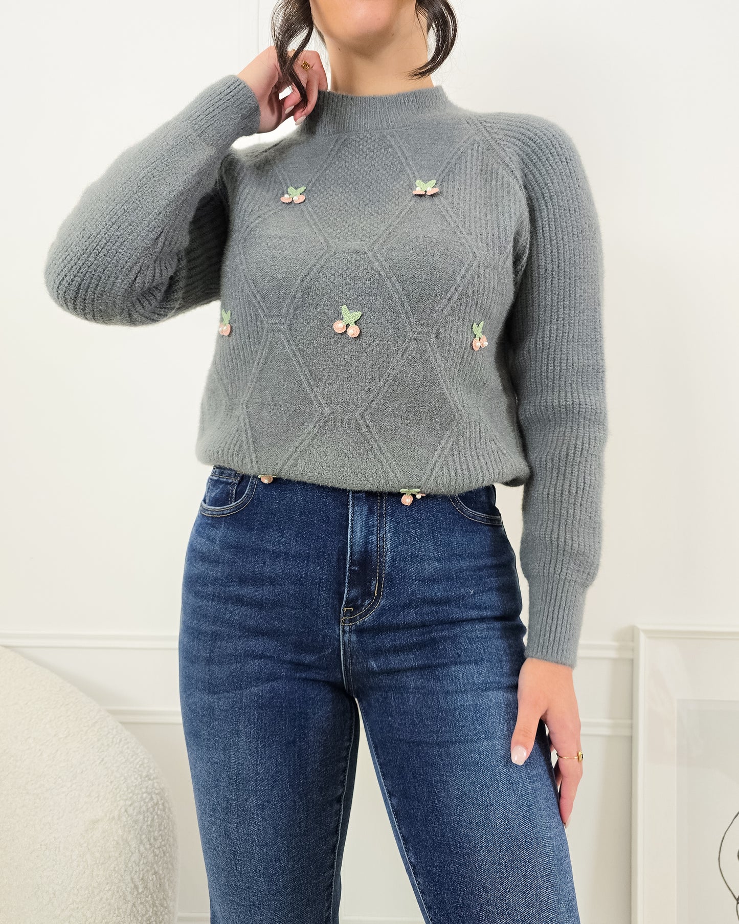 CAMISOLA CEREJA CINZA