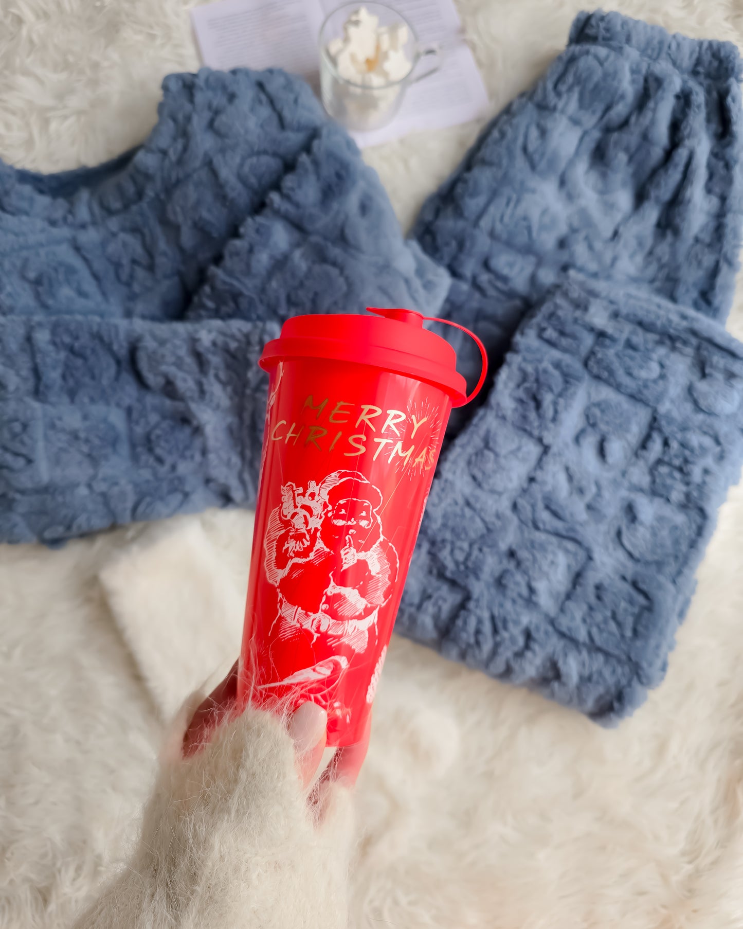 PIJAMA BUNNIES AZUL + meias + copo de Natal