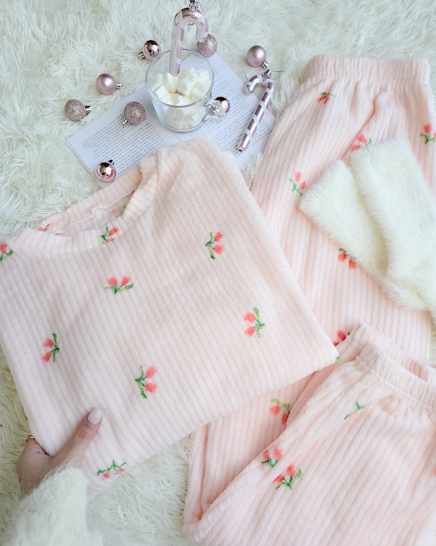 PIJAMA TULIPA + meias + copo de Natal