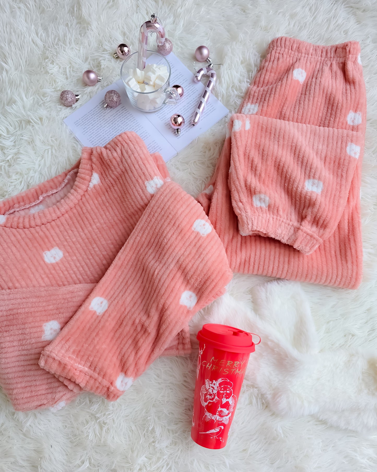 PIJAMA URSO + meias + copo de Natal