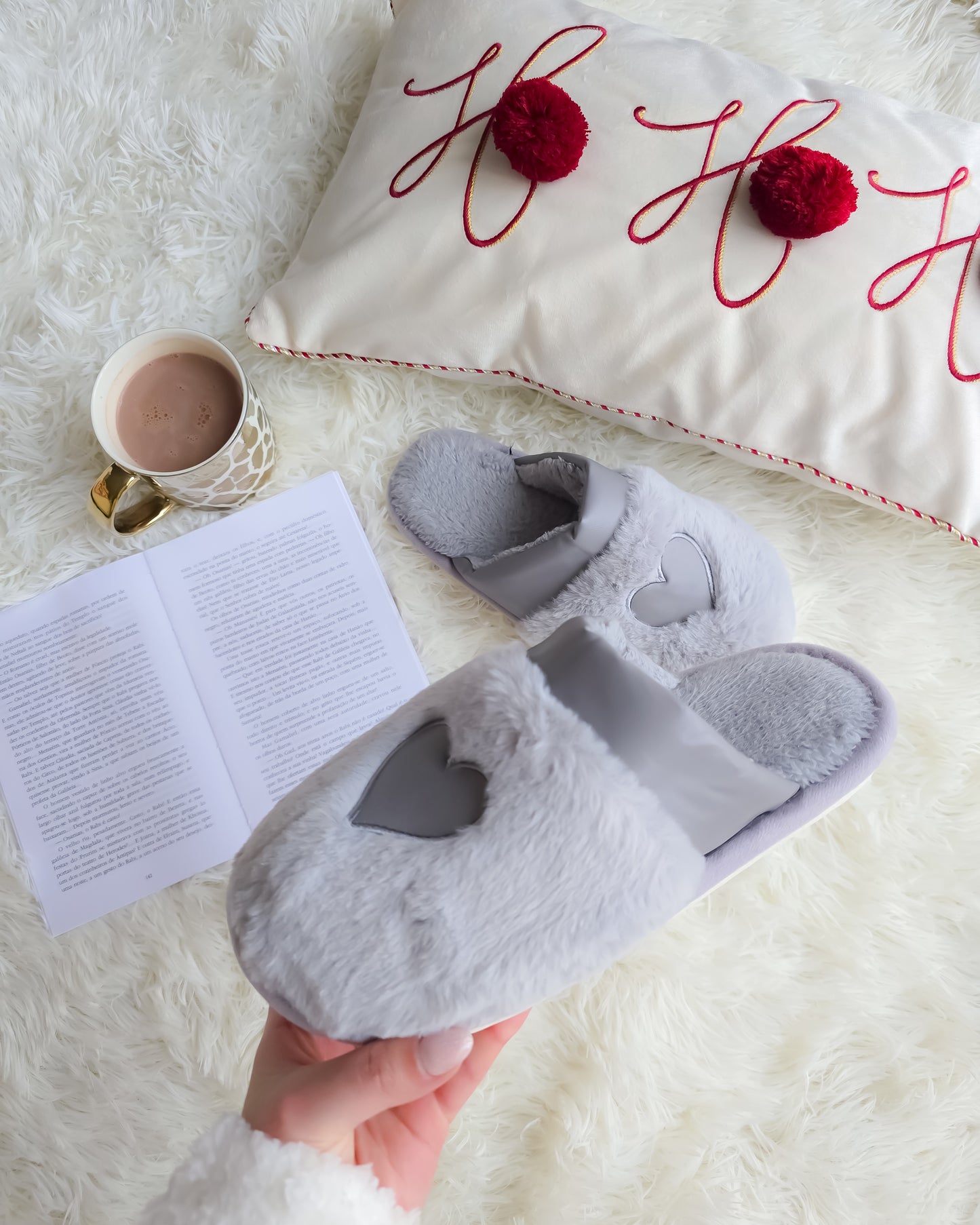 CHINELOS CORAÇÃO CINZA