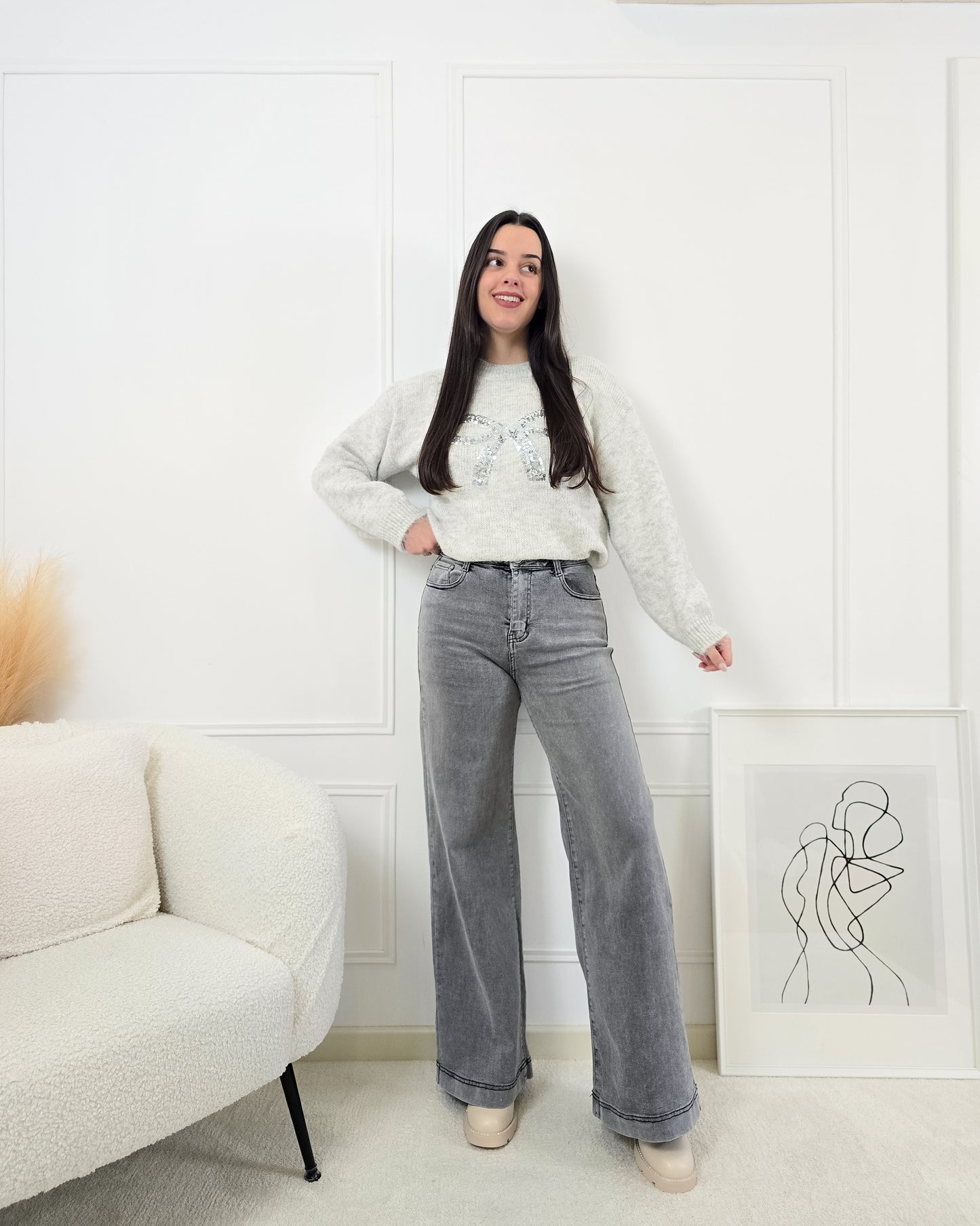 CAMISOLA LAÇO CINZA CLARO