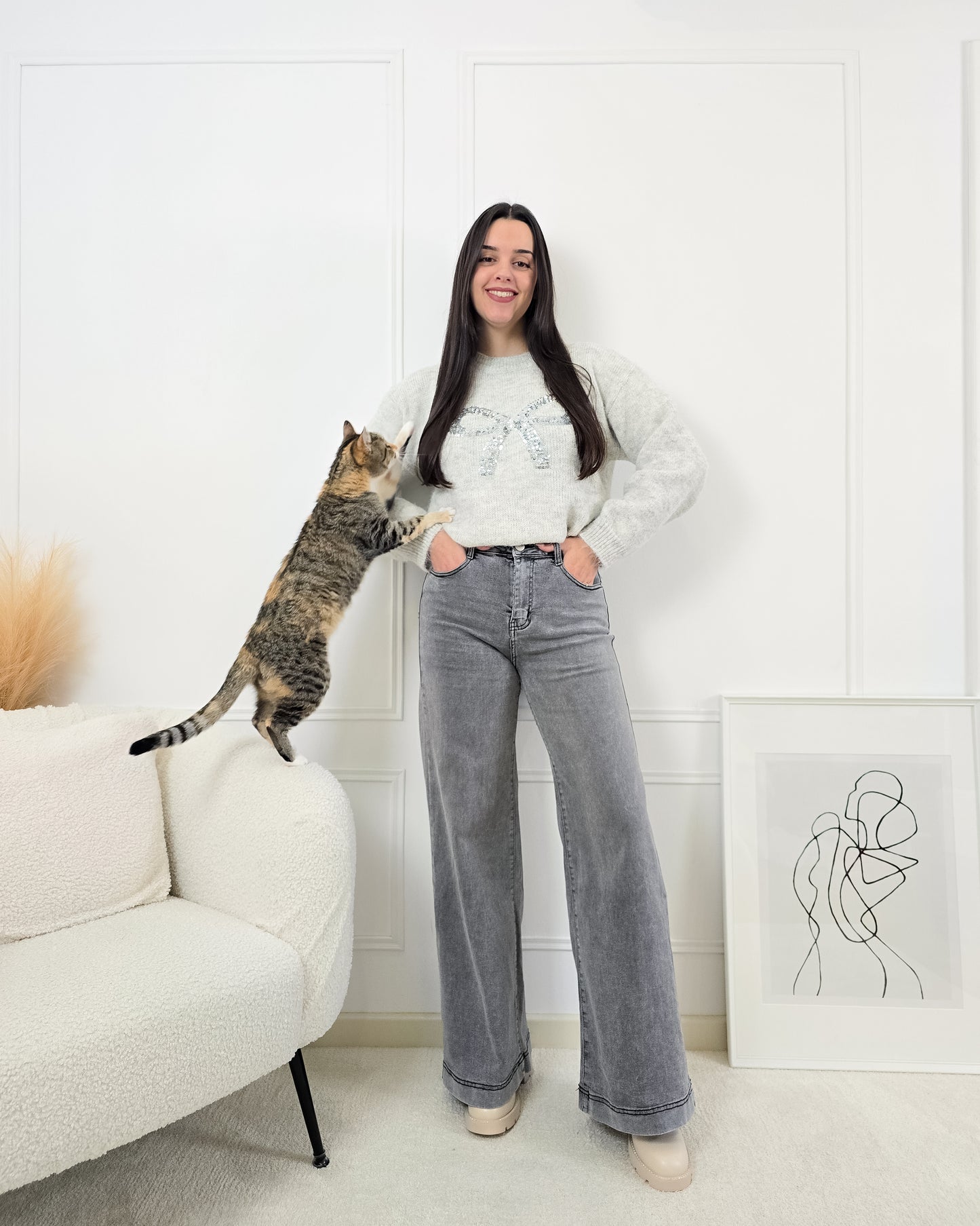 CAMISOLA LAÇO CINZA CLARO