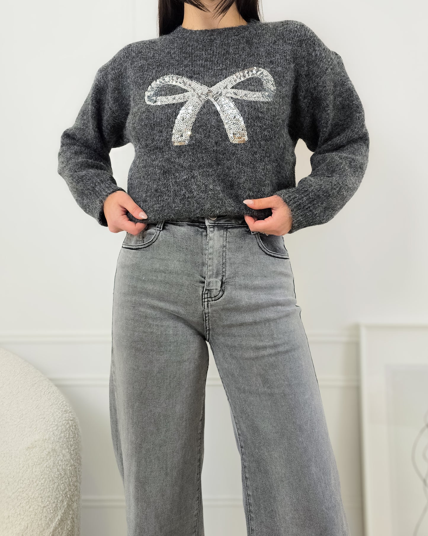 CAMISOLA LAÇO CINZA ESCURO