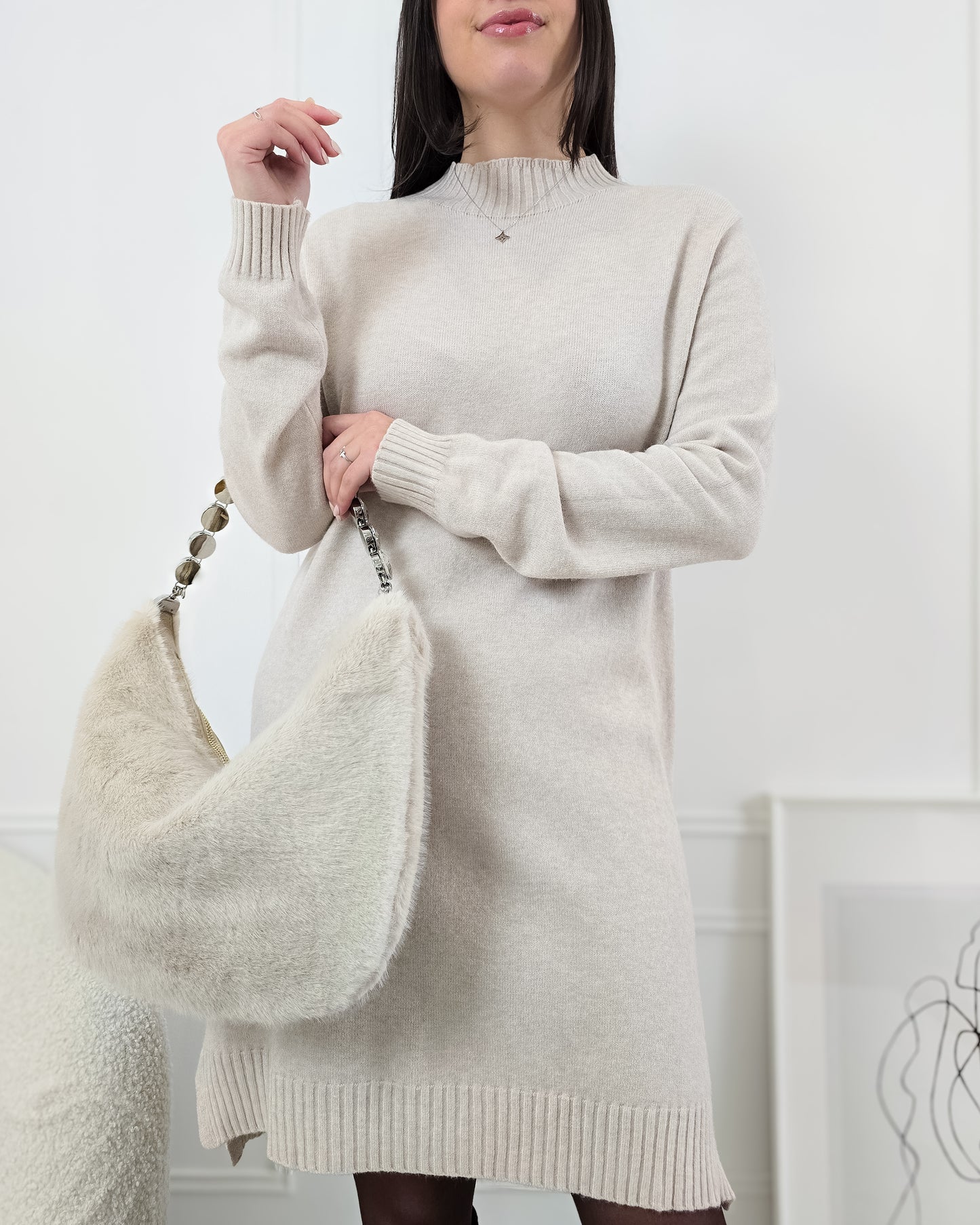 VESTIDO CECILIA BEGE