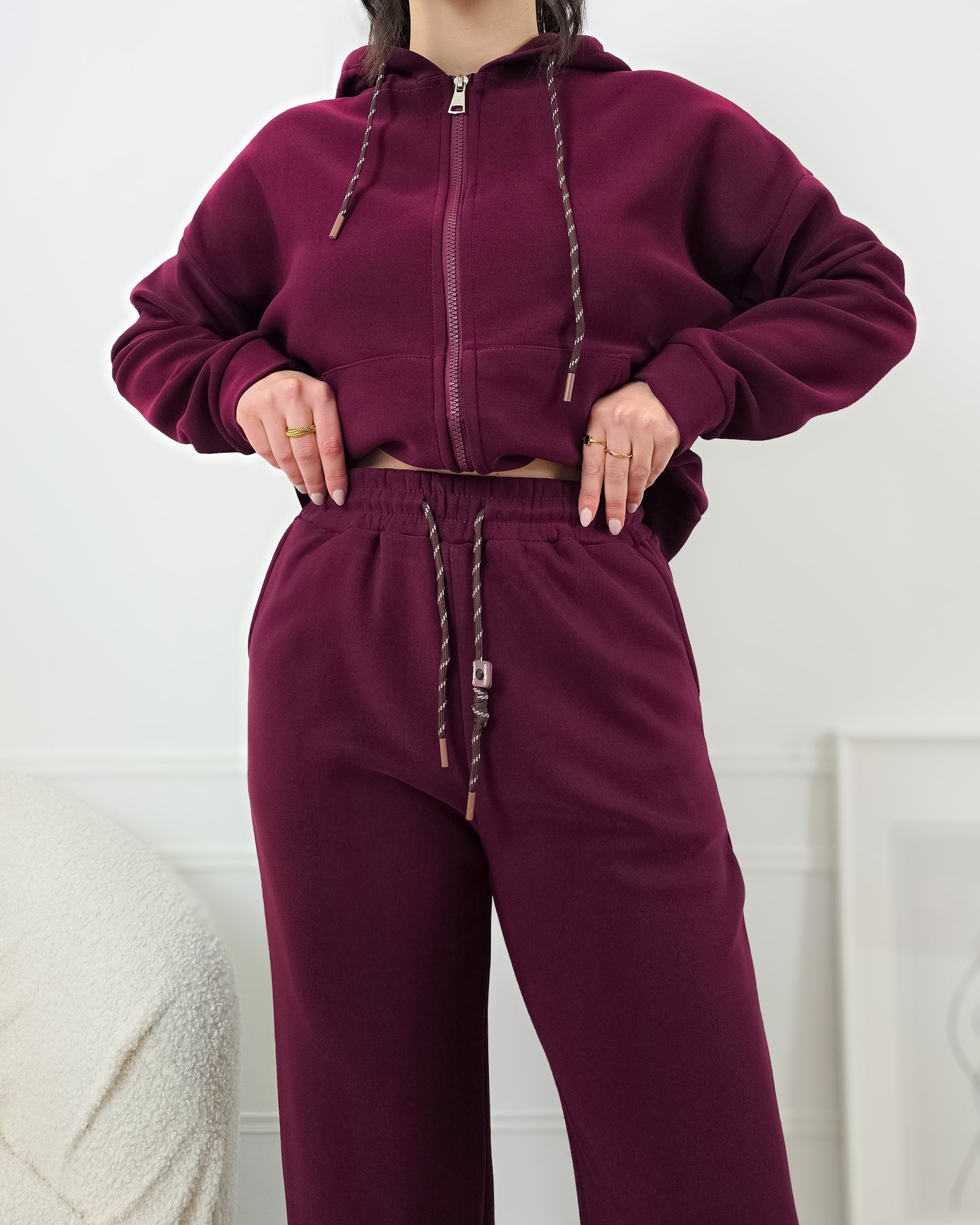 FATO DE TREINO CARDADO BORDÔ