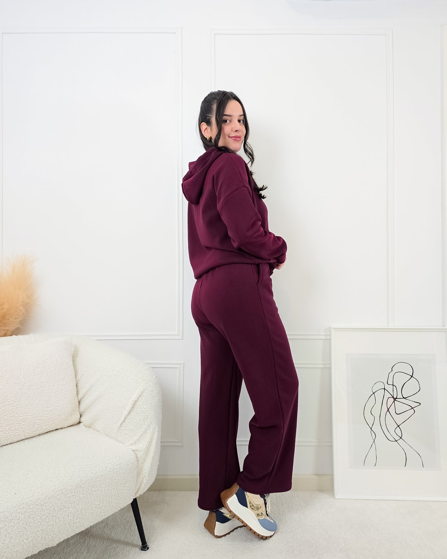 FATO DE TREINO CARDADO BORDÔ