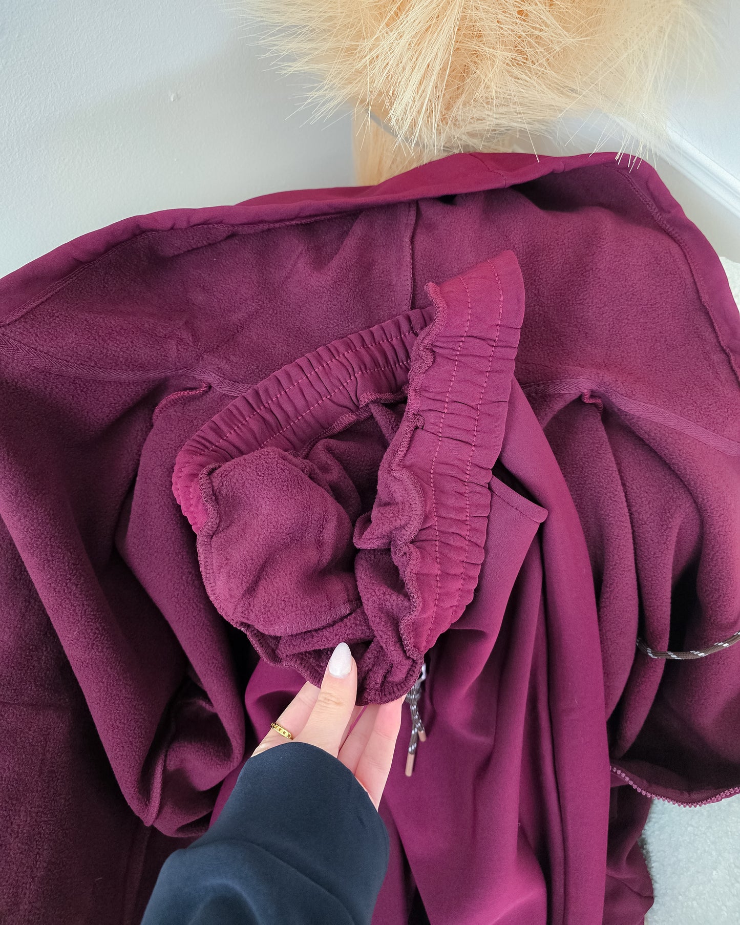 FATO DE TREINO CARDADO BORDÔ