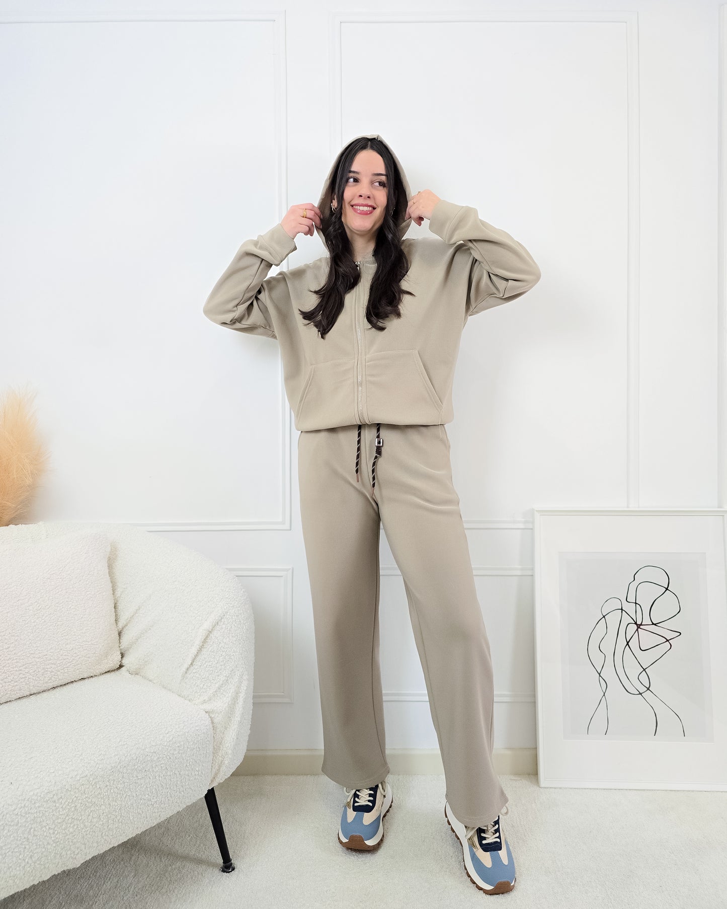 FATO DE TREINO CARDADO BEGE